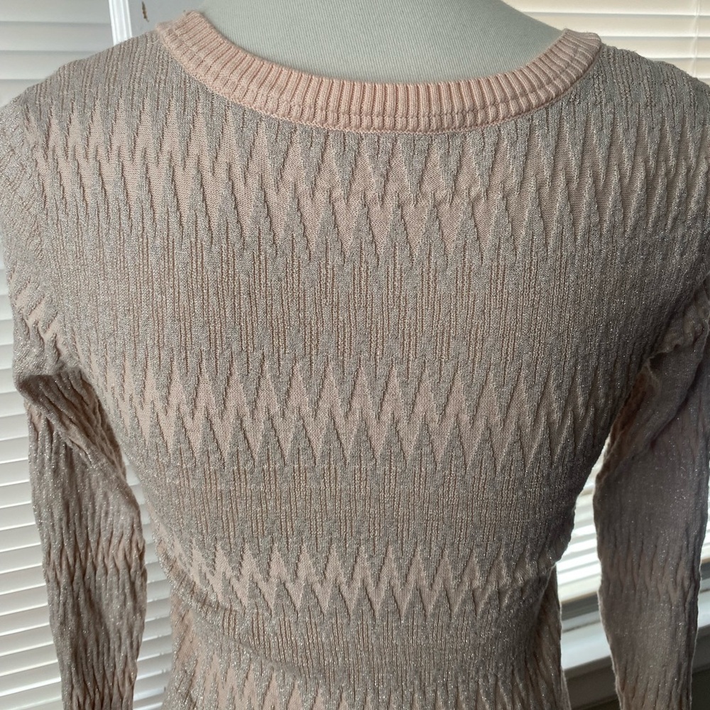 Victoria’s Secret Pink Gray Metallic Shimmer Scoop Sweater Dress Coquette Ballet - Picture 8 of 12